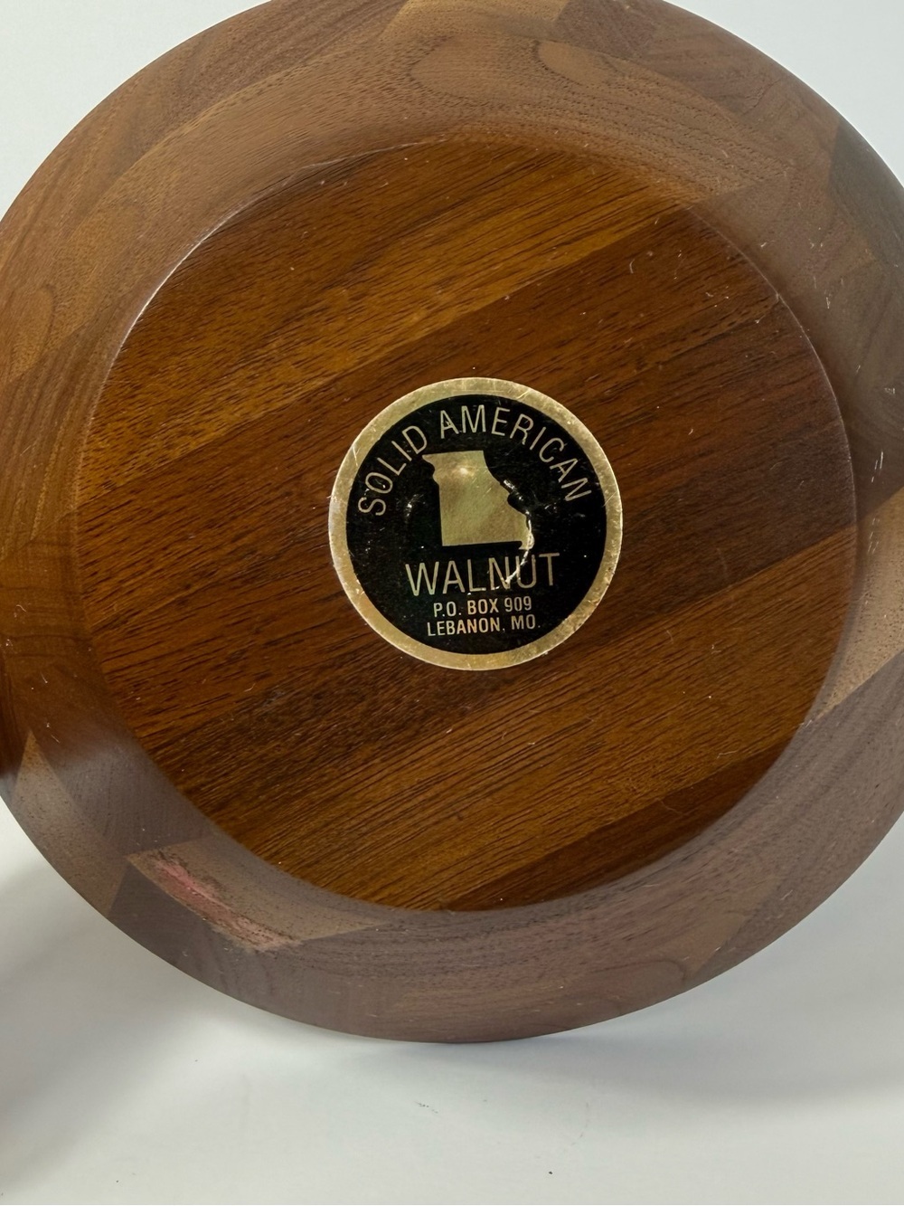 Vintage Solid American Walnut Center Handle Tray | Catchall Nut Dish MCM - Picture 3 of 6